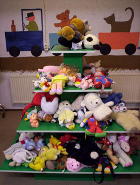 Pehmoeläimiä Nivalan Ekotorilla.